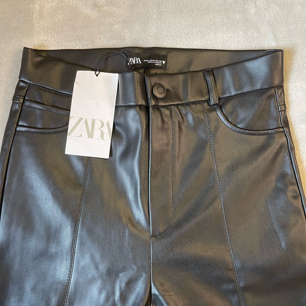 Zara High-Waisted Faux Leather Leggings